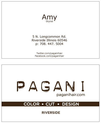 Pagani business card