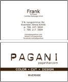 Pagani business card